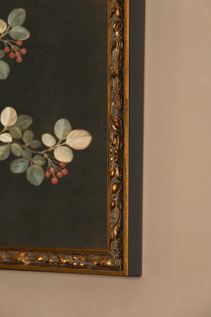 MIDNIGHT BERRIES, Oeuvre sur toile rigide, encadré Vintage Bronze