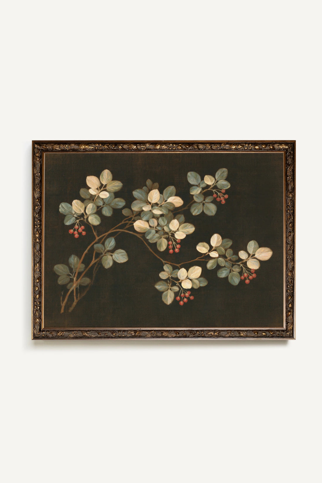 MIDNIGHT BERRIES, Oeuvre sur toile rigide, encadré Vintage Bronze