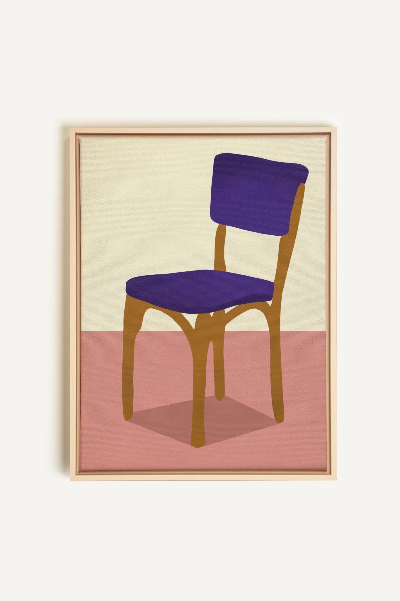 OLEKA CANVAS - MIDNIGHT CHAIR, Oeuvre sur toile étirée, encadré Naturel Clair