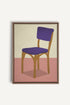 OLEKA CANVAS - MIDNIGHT CHAIR, Oeuvre sur toile étirée, encadré Brun Chêne