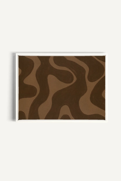 OLEKA CANVAS - MINERAL FLOW, Oeuvre sur toile étirée, encadré Blanc