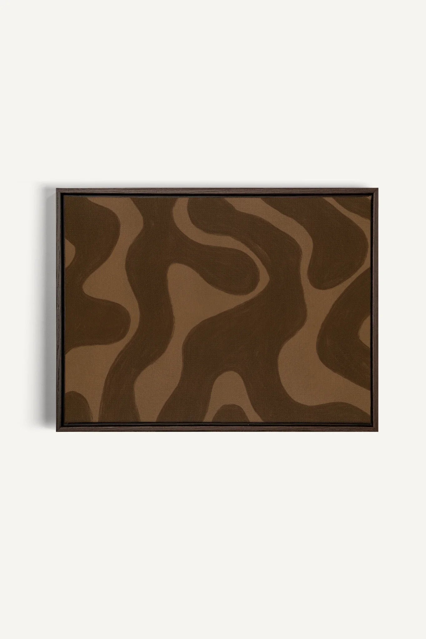 OLEKA CANVAS - MINERAL FLOW, Oeuvre sur toile étirée, encadré Brun Noyer