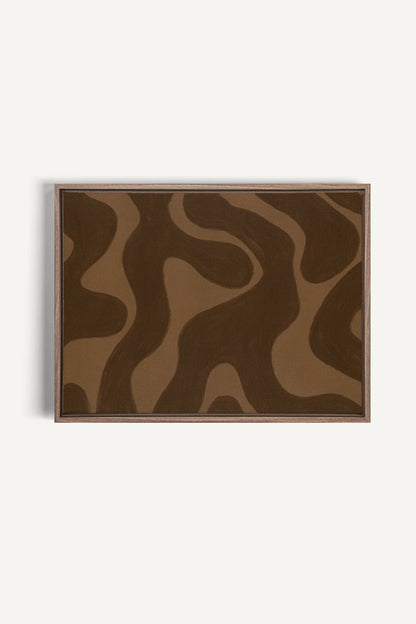 OLEKA CANVAS - MINERAL FLOW, Oeuvre sur toile étirée, encadré Brun Chêne