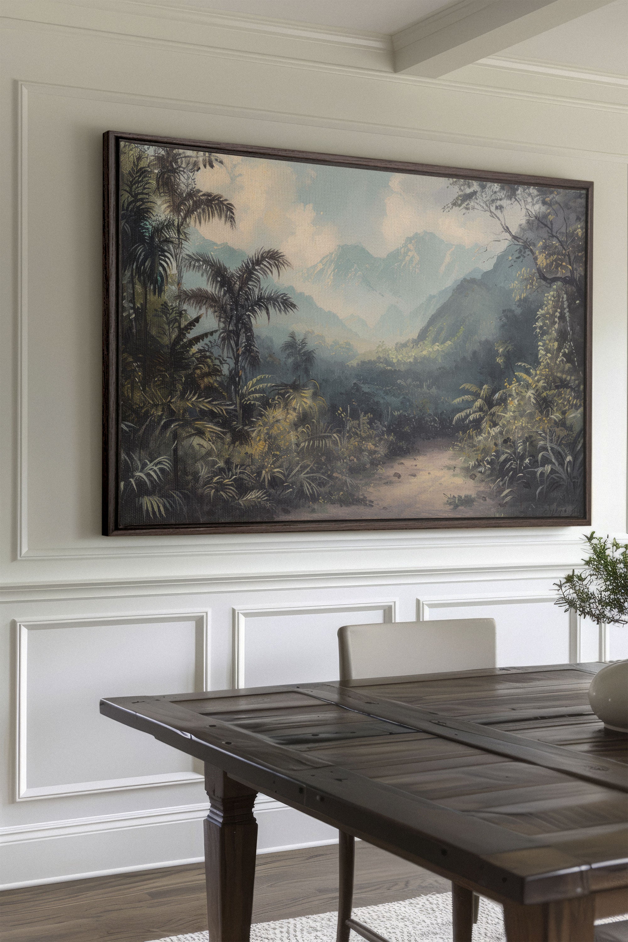 GOLDEN REALM, Artwork on stretched canvas, framed in Walnut Brown