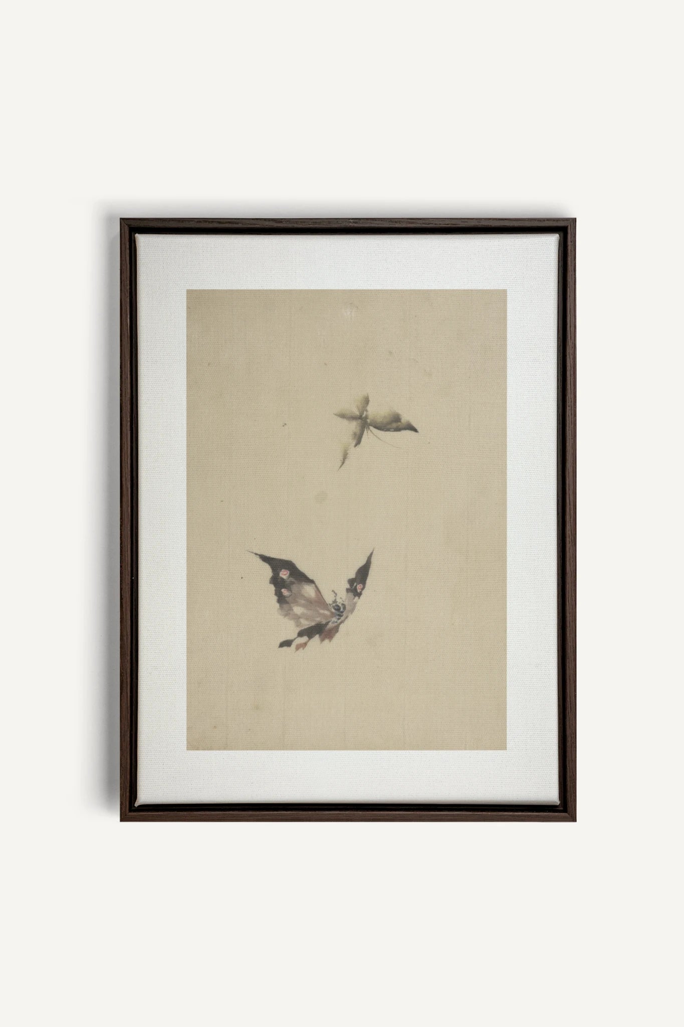 MISTY WINGS, Work on stretched canvas, framed Walnut Brown