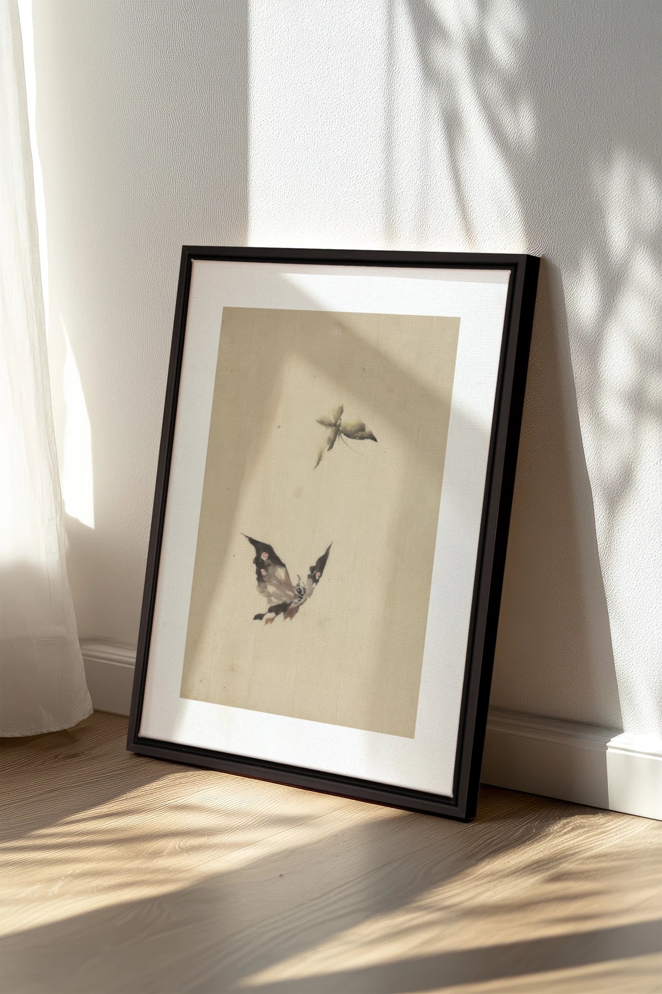 MISTY WINGS, Work on stretched canvas, framed Black