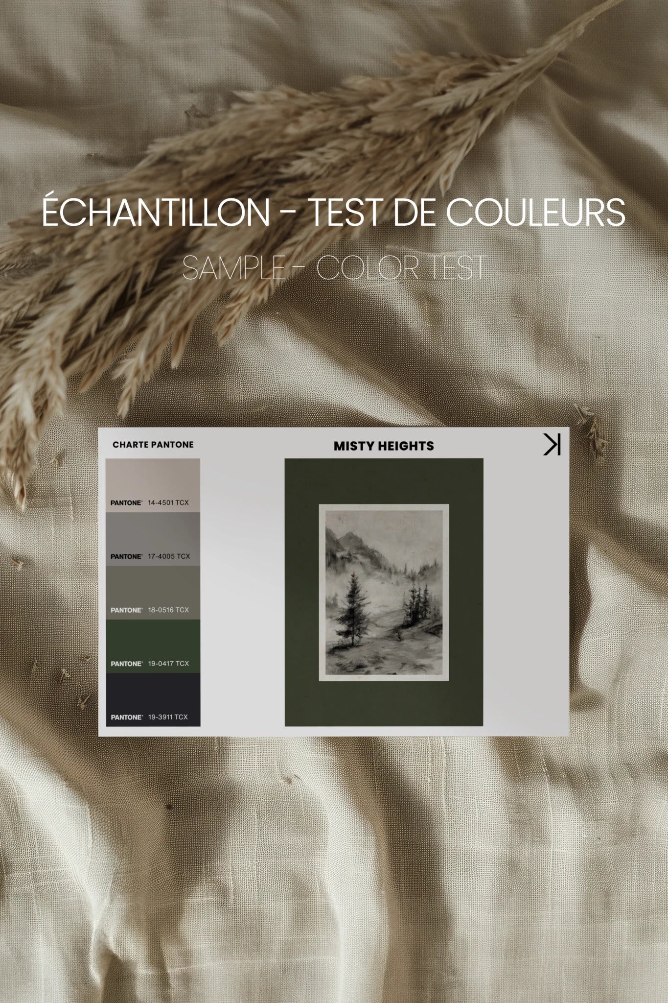 MISTY HEIGHTS, Oeuvre sur toile rigide, encadré Vintage Argent