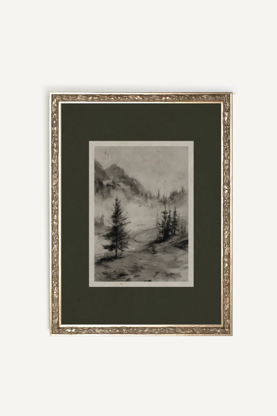 MISTY HEIGHTS, Oeuvre sur toile rigide, encadré Vintage Argent