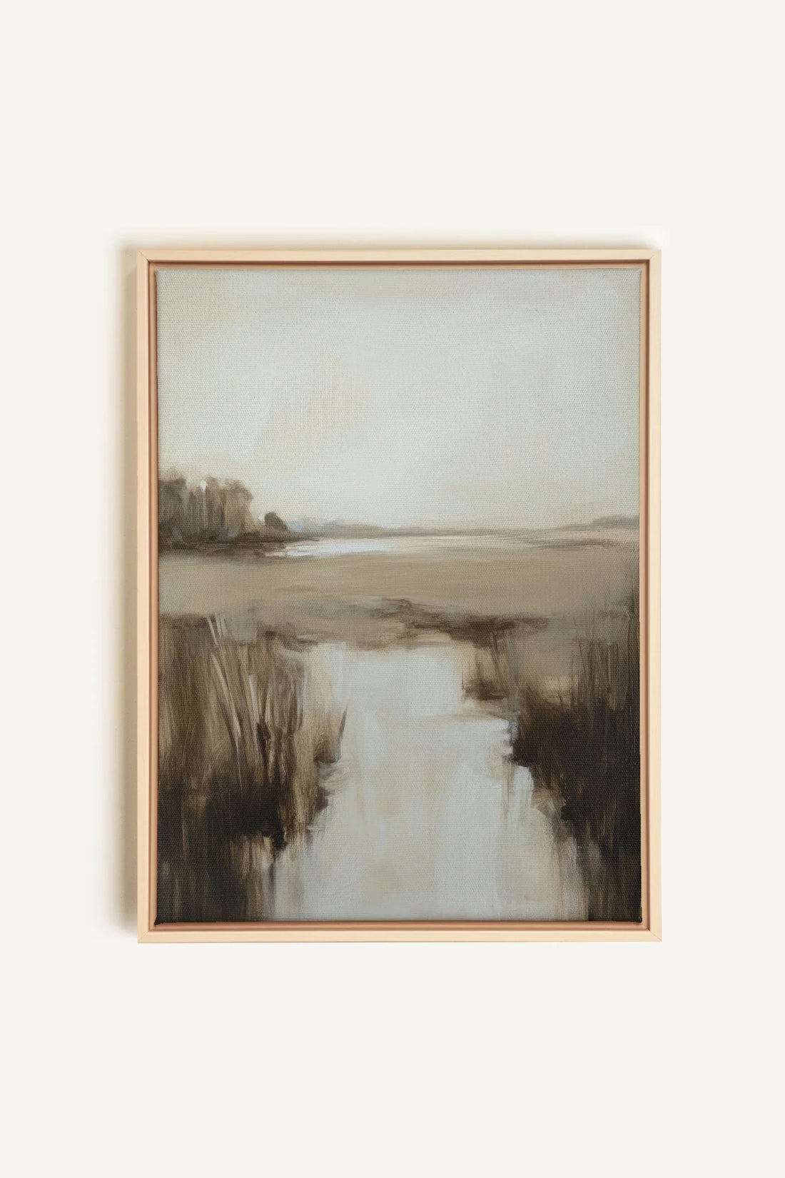 OLEKA CANVAS - MISTY HORIZON, Oeuvre sur toile étirée, encadré Naturel Clair