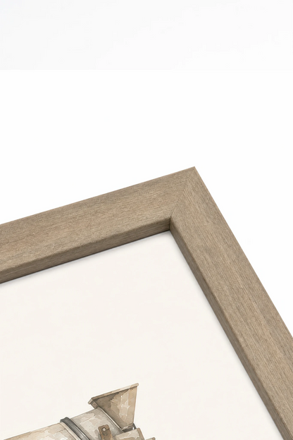 MIX &amp; BUILD, Oeuvre sur toile rigide, encadré brun chêne