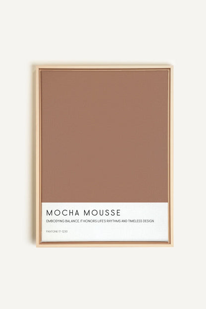 OLEKA CANVAS - MOCHA MOUSSE, Oeuvre sur toile étirée, encadré Naturel Clair