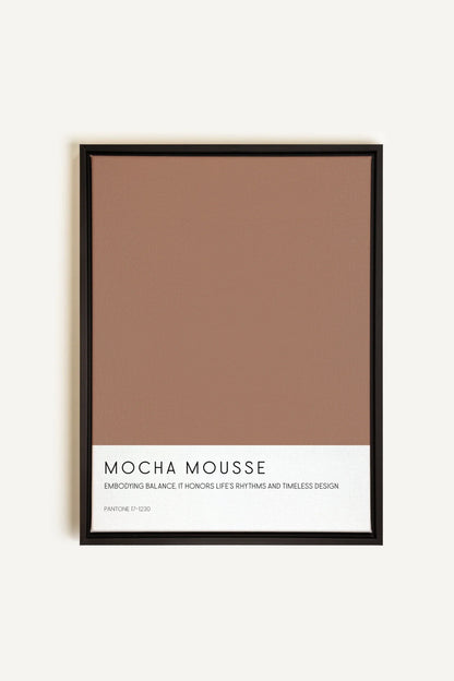 OLEKA CANVAS - MOCHA MOUSSE, Oeuvre sur toile étirée, encadré Noir