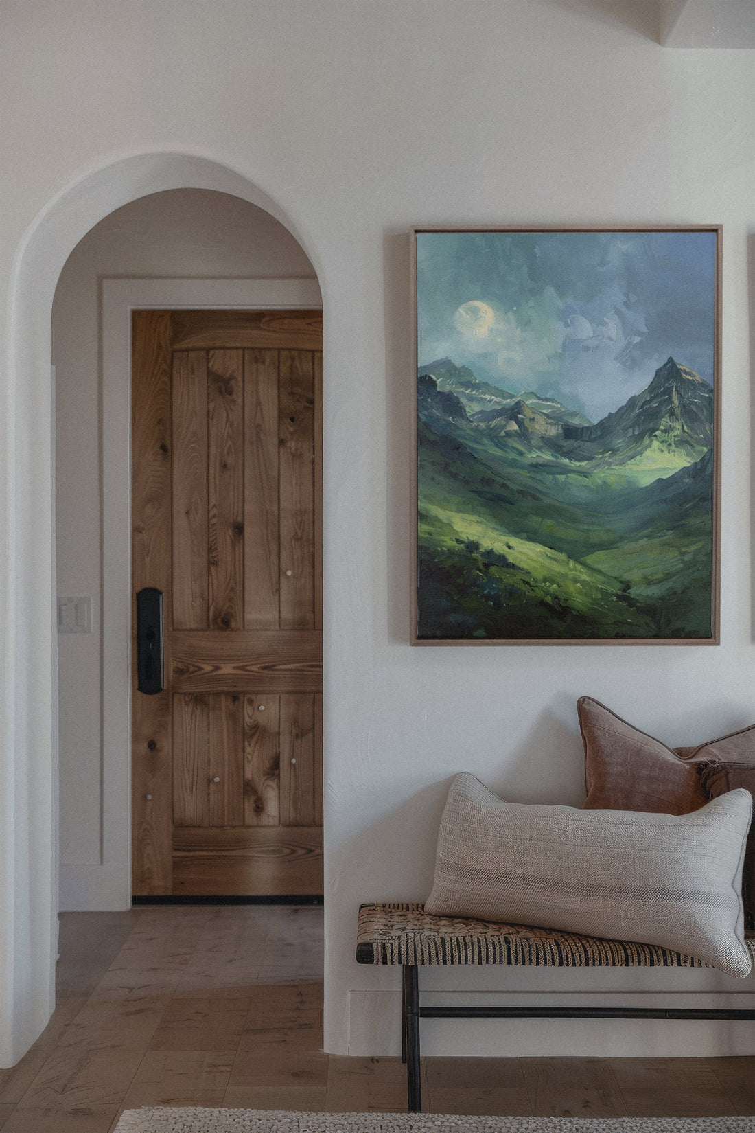 OLEKA CANVAS - VALLÉE DE VÉNUS, Oeuvre sur toile étirée, encadré Brun Chêne