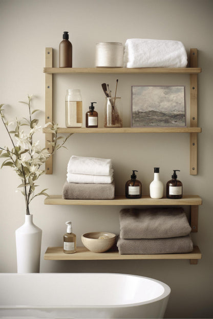 OLEKA CANVAS - SHORELINE, Oeuvre sur toile étirée, encadré Brun Chêne