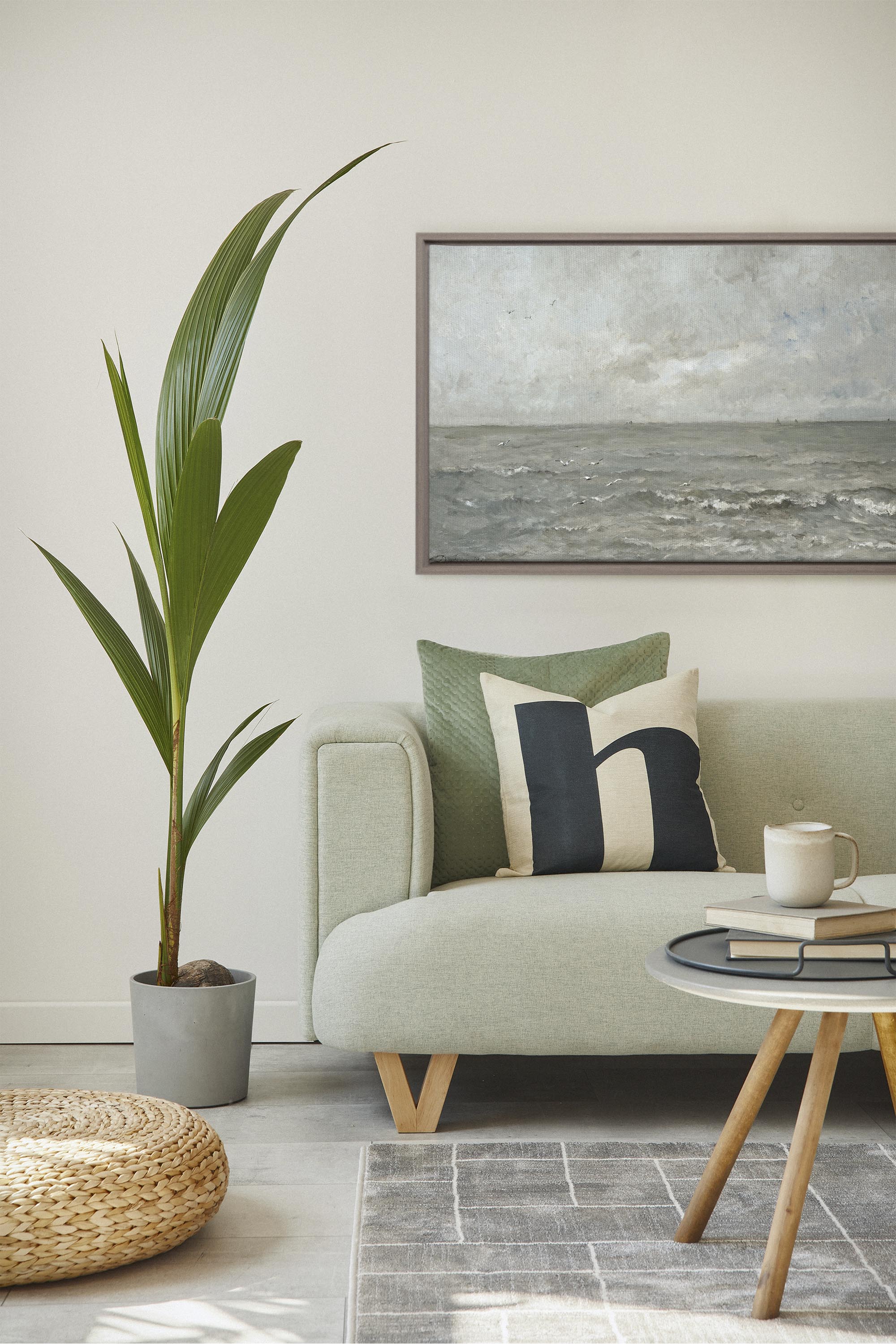 OLEKA CANVAS - SIGNATURE SEASCAPE, Oeuvre sur toile étirée, encadré Brun Chêne