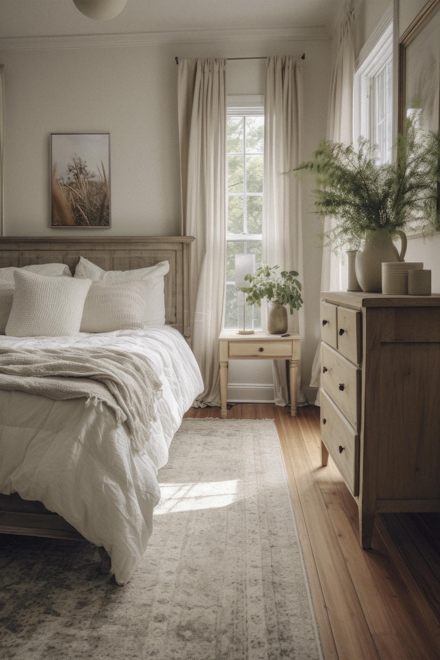 OLEKA CANVAS - WHEAT, Oeuvre sur toile étirée, encadré Brun Chêne