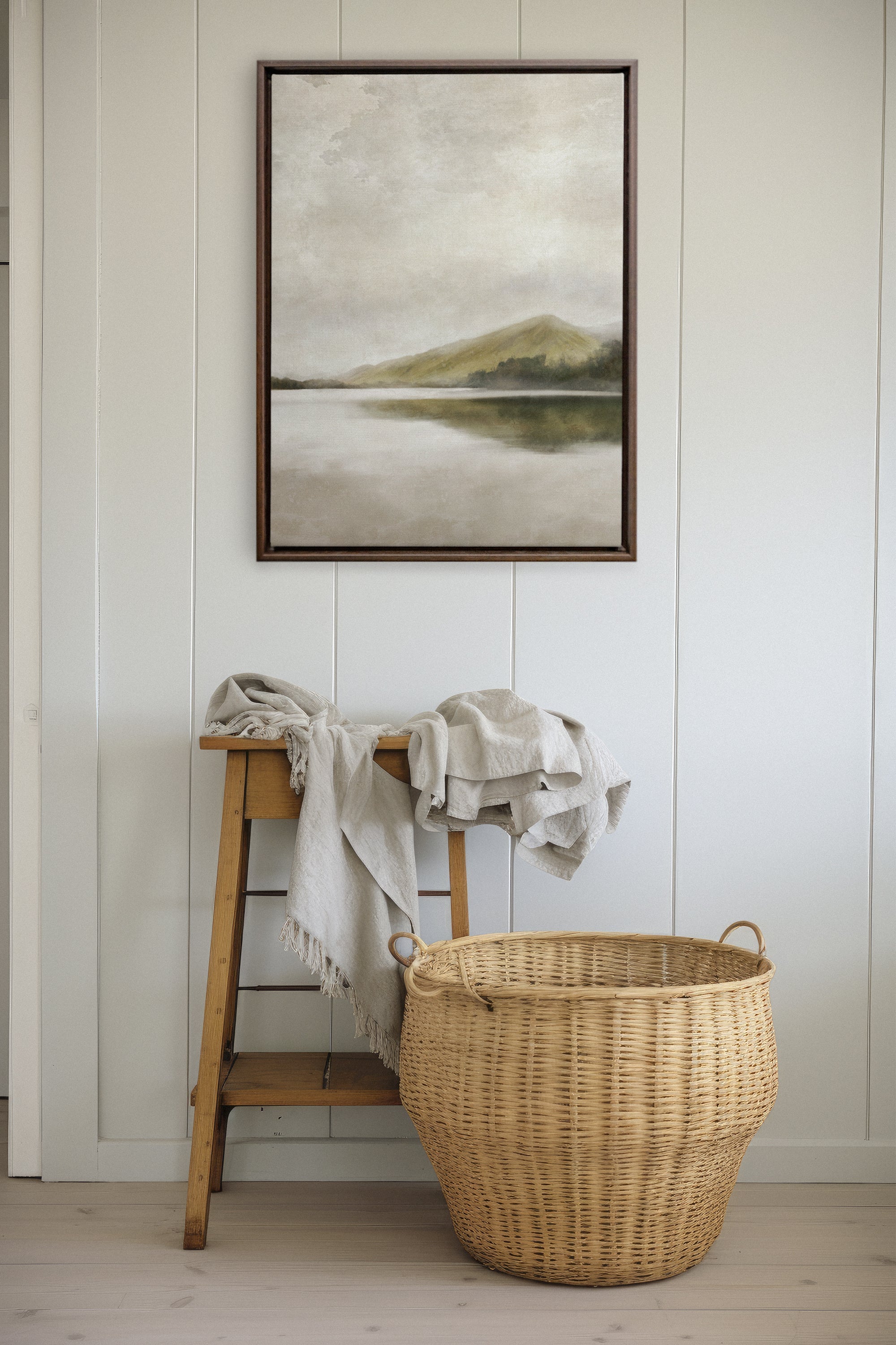 OLEKA CANVAS - REFLETS, Oeuvre sur toile étirée, encadré Brun Noyer