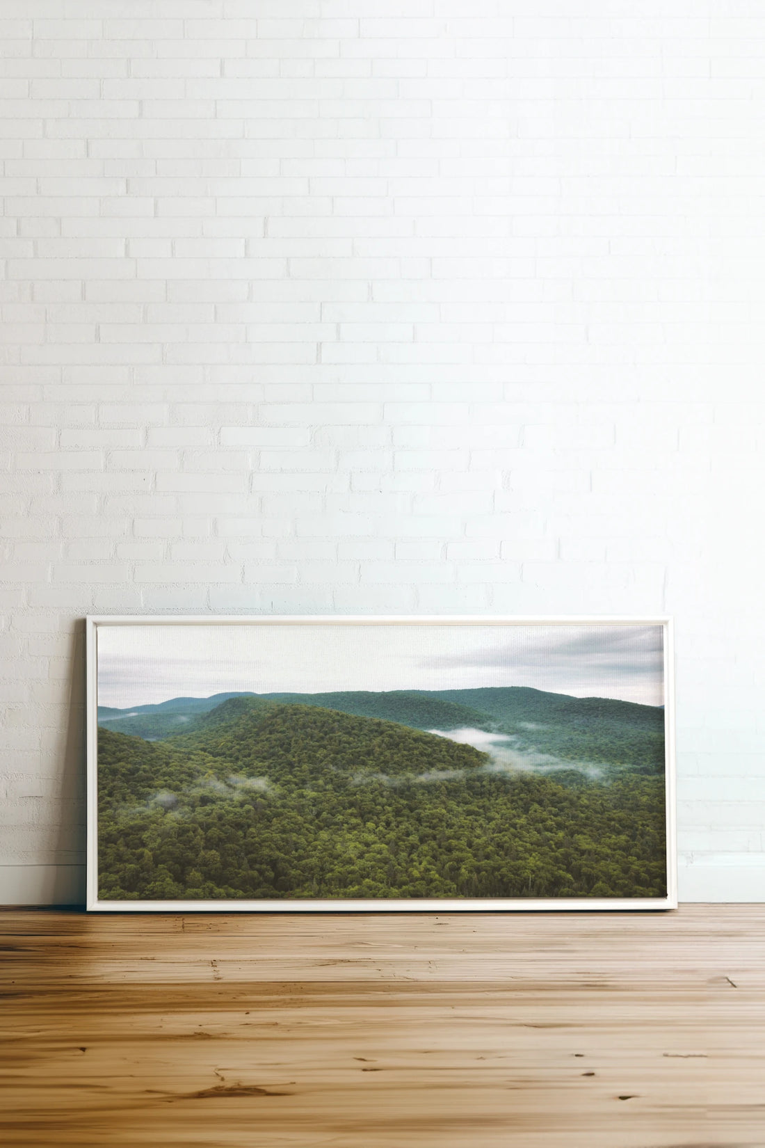 MONTAGNES VERTES, Work on stretched canvas, framed White