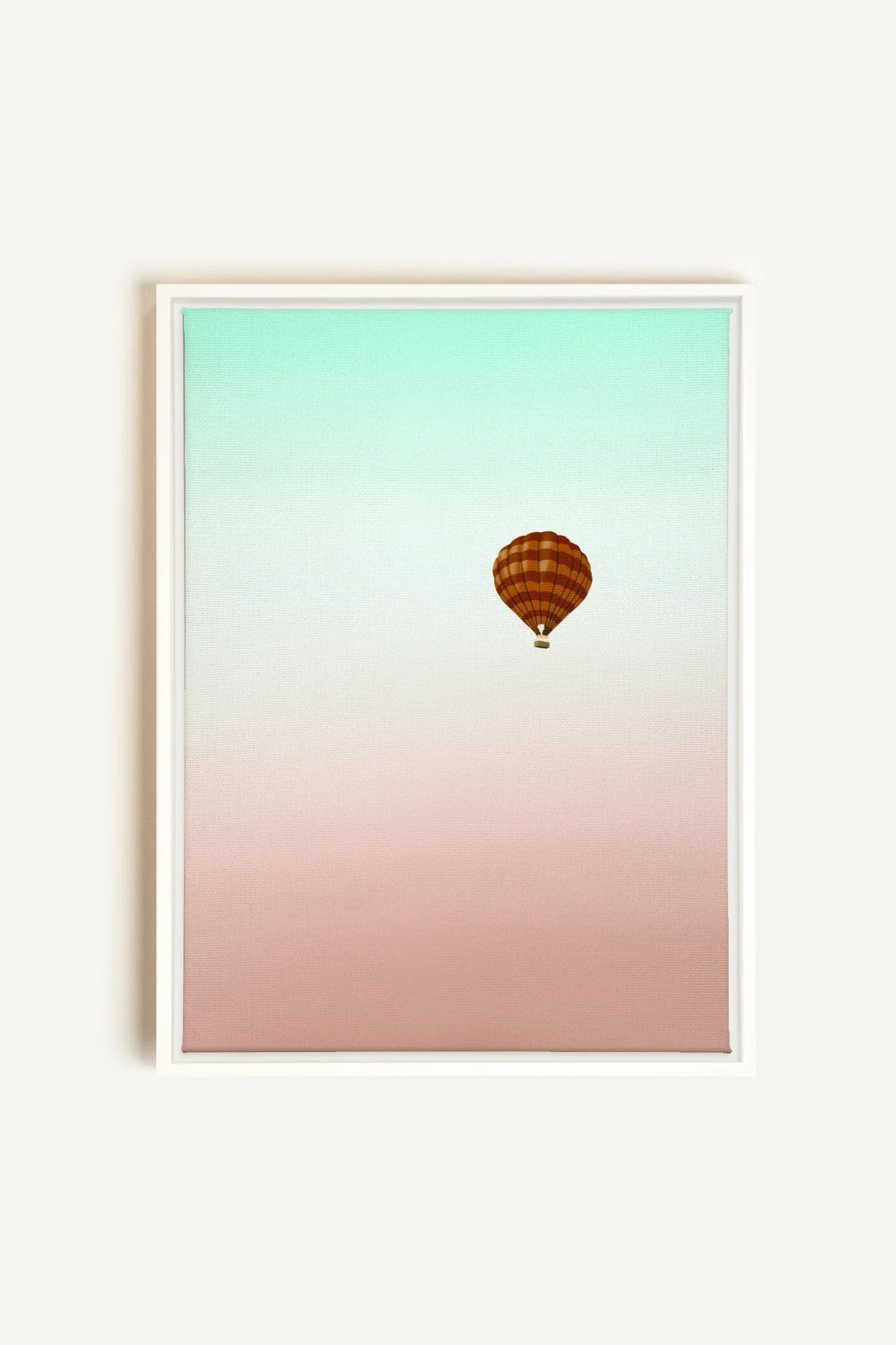 OLEKA CANVAS - MONTGOLFIÈRE, Oeuvre sur toile étirée, encadré Blanc