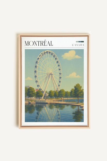 OLEKA CANVAS - MONTRÉAL, Oeuvre sur toile étirée, encadré Naturel Clair