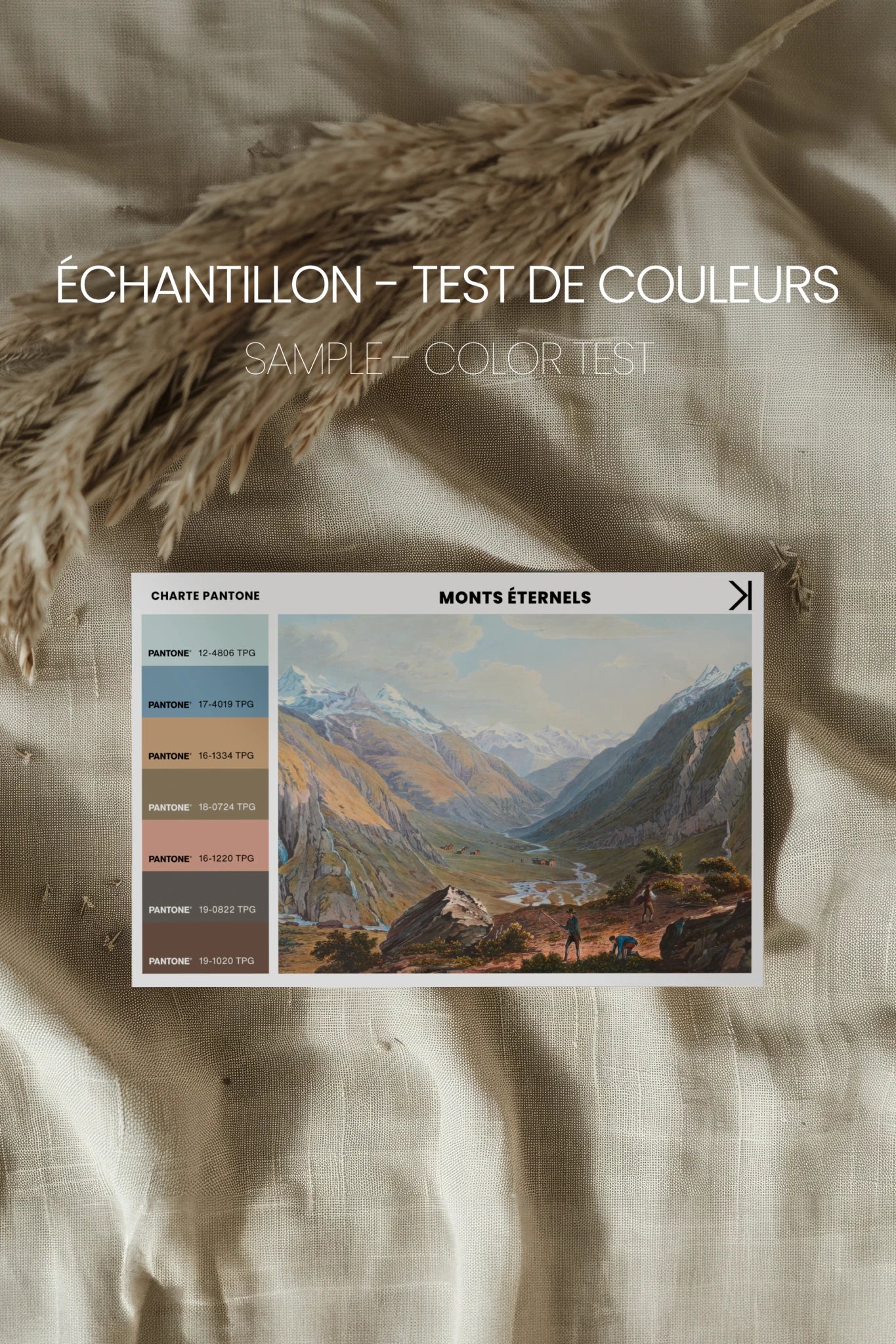 MONTS ÉTERNELS, Oeuvre sur toile rigide, encadré Vintage Bronze