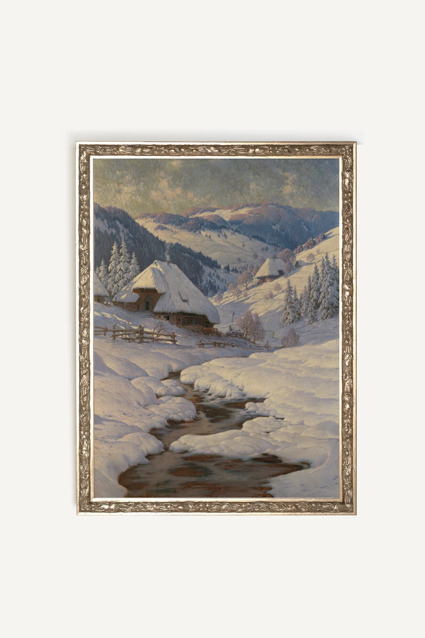 MORNING FROST, Oeuvre sur toile rigide, encadré Vintage Argent