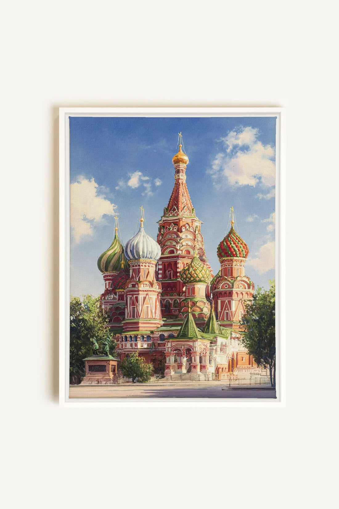 OLEKA CANVAS - MOSCOW HUES, Oeuvre sur toile étirée, encadré Blanc