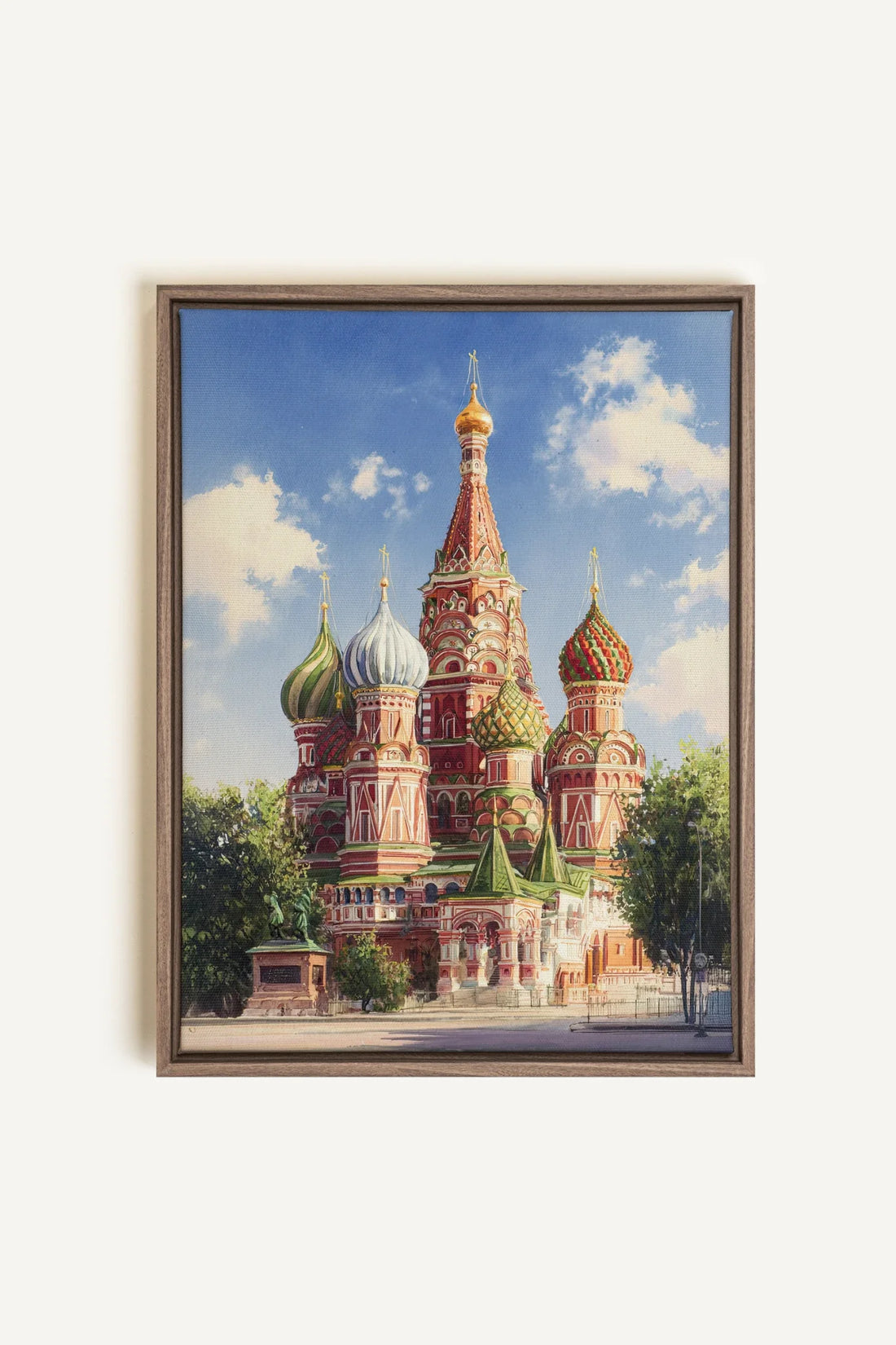 OLEKA CANVAS - MOSCOW HUES, Oeuvre sur toile étirée, encadré Brun Chêne