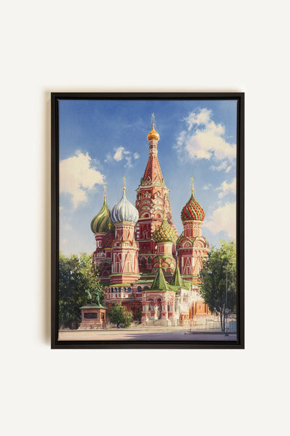 OLEKA CANVAS - MOSCOW HUES, Oeuvre sur toile étirée, encadré Noir