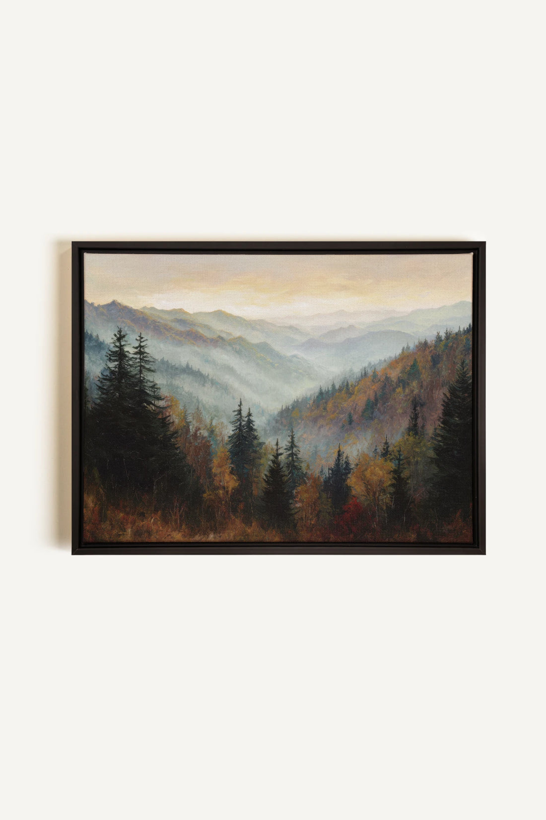 MOUNTAIN MORNING II, Oeuvre sur toile étirée, encadré Noir