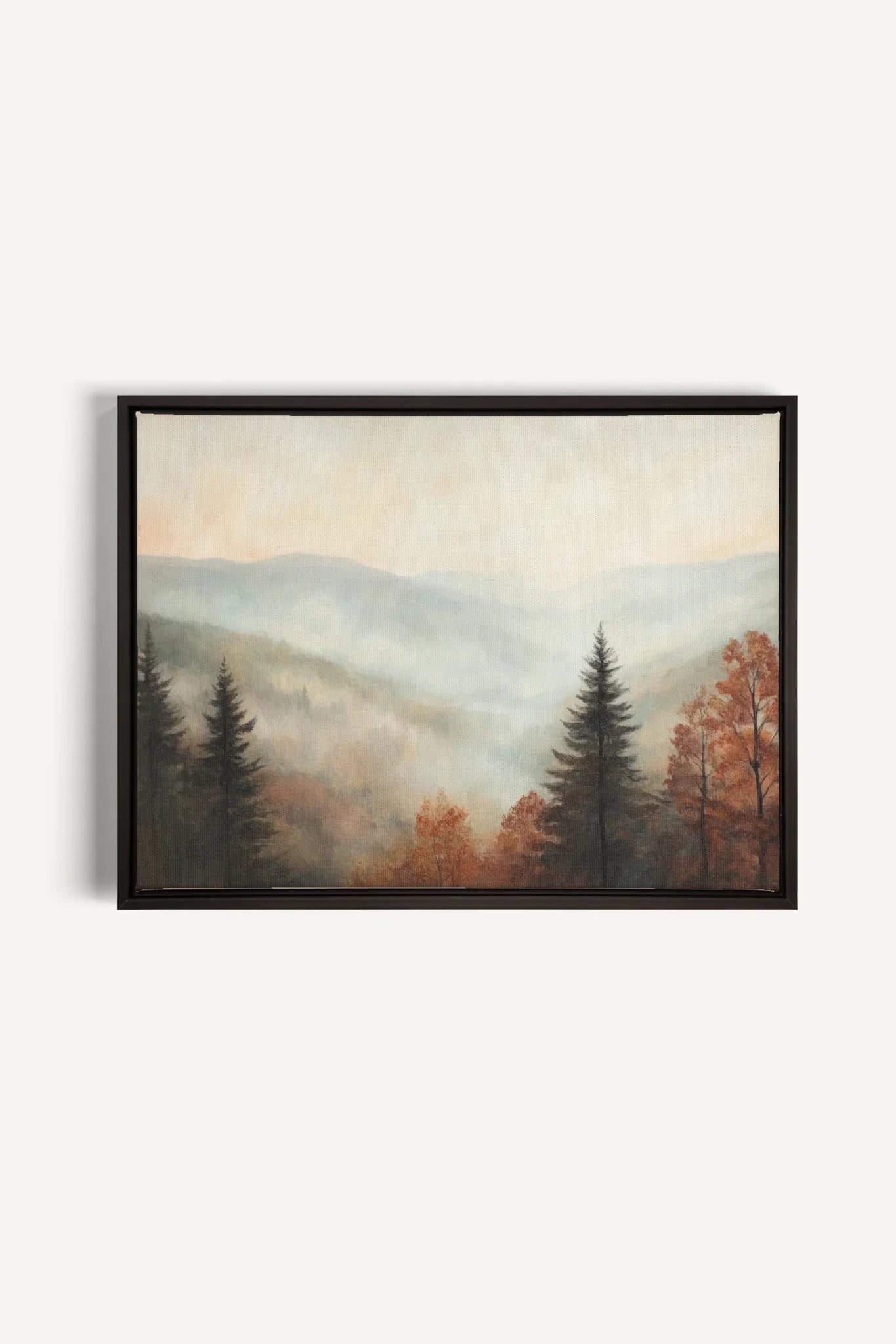 OLEKA CANVAS - MOUNTAIN MORNING, Oeuvre sur toile étirée, encadré Noir