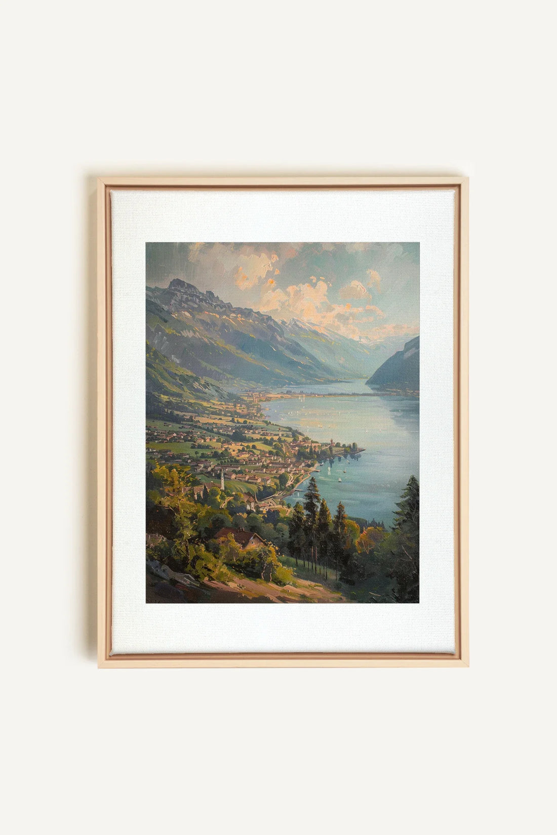 OLEKA CANVAS - MOUNTAIN RETREAT, Oeuvre sur toile étirée, encadré Naturel Clair