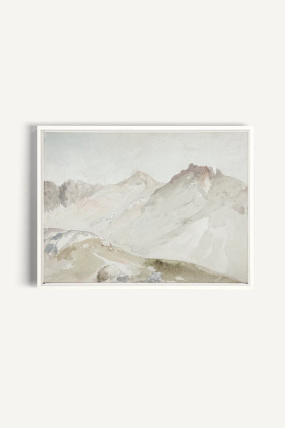 OLEKA CANVAS - MOUNTAIN VIEW, Oeuvre sur toile étirée, encadré Blanc
