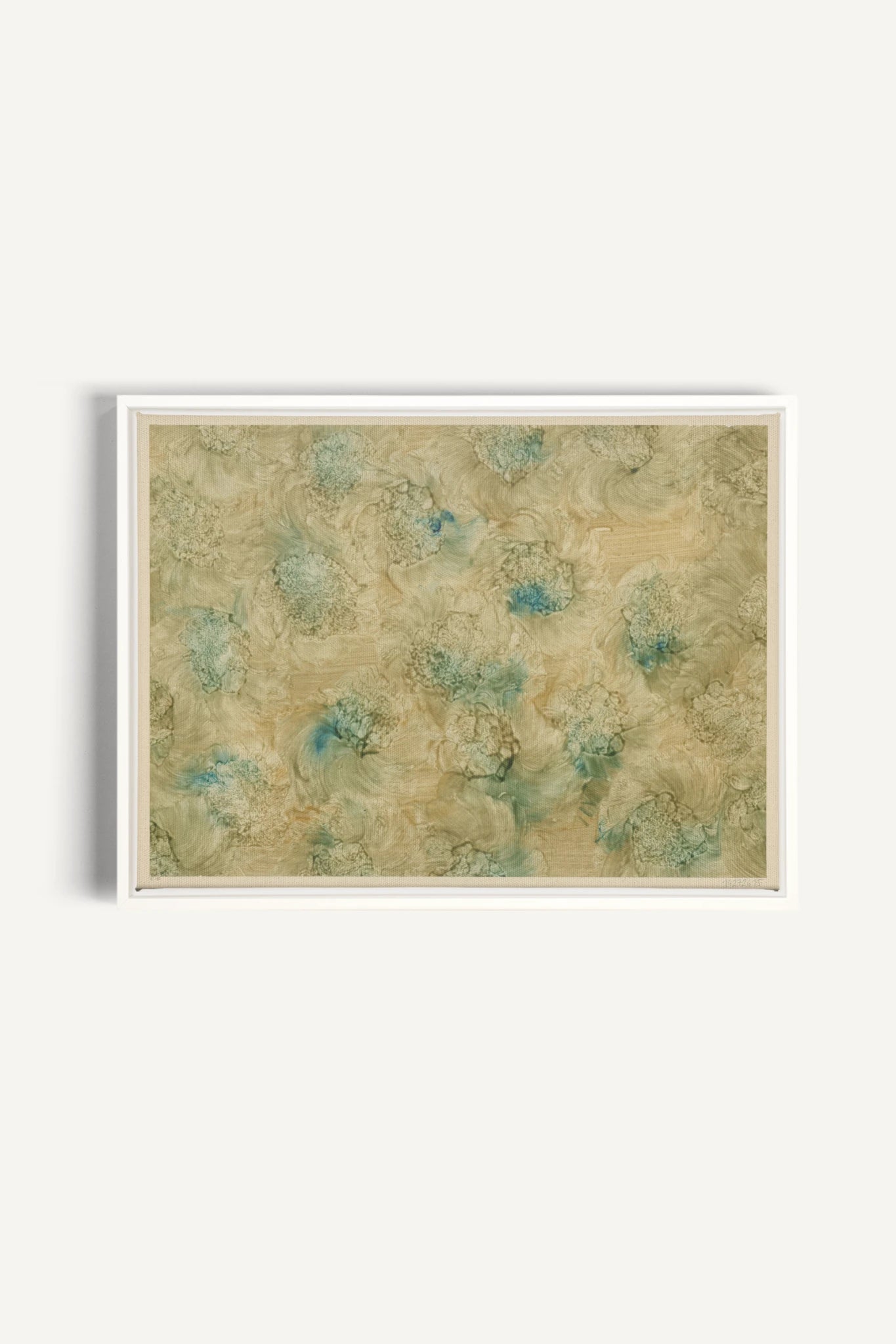 MOUSSE FLORALE, Work on stretched canvas, framed White