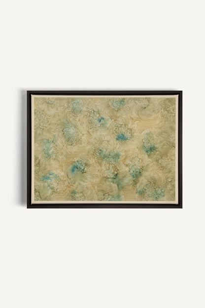 MOUSSE FLORALE, Work on stretched canvas, framed Black
