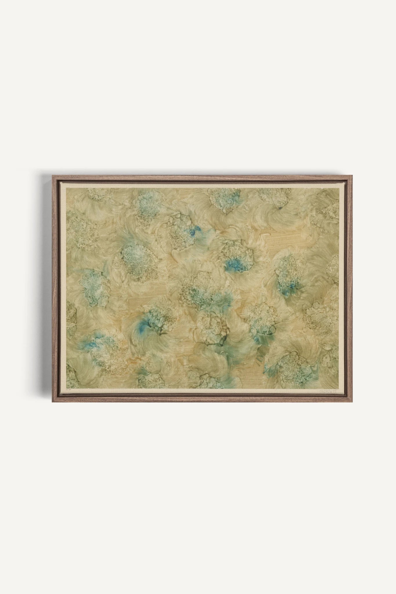 MOUSSE FLORALE, Work on stretched canvas, framed Oak Brown