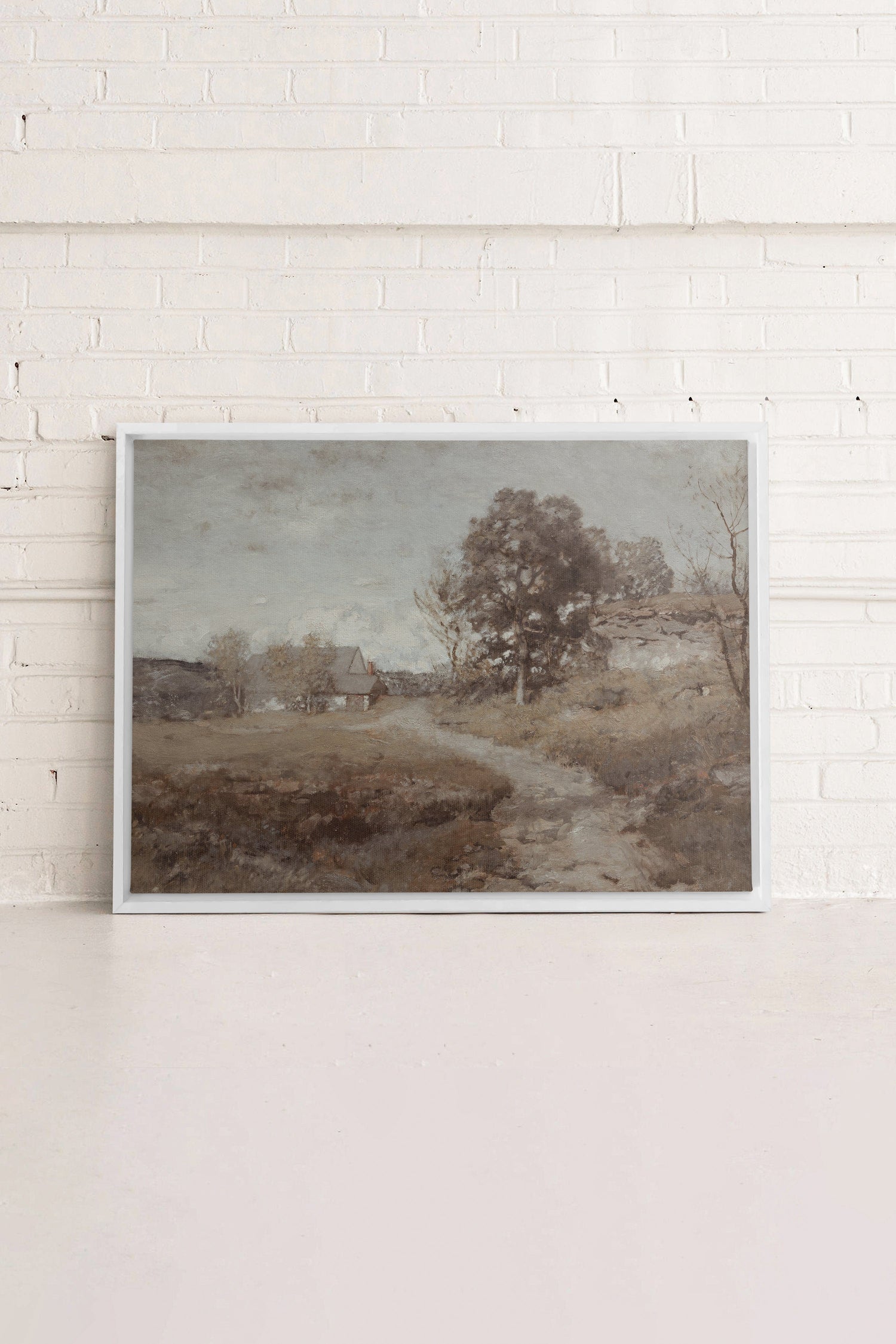 OLEKA CANVAS - RURAL LANDSCAPE, Oeuvre sur toile étirée, encadré Blanc
