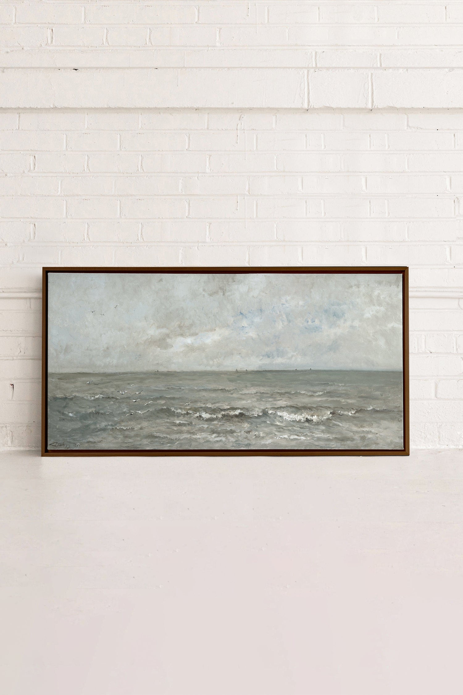 OLEKA CANVAS - SIGNATURE SEASCAPE, Oeuvre sur toile étirée, encadré Brun Noyer