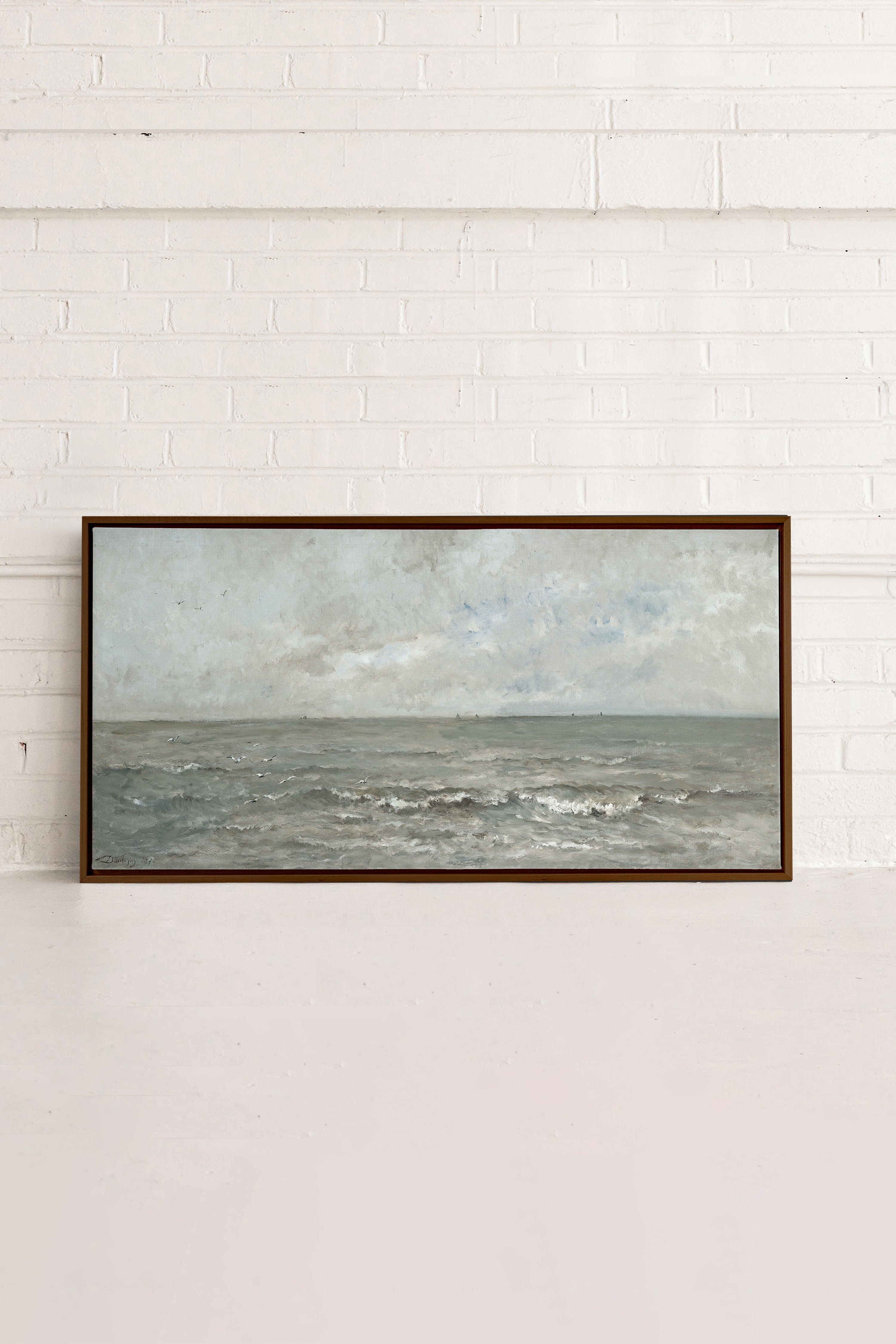 OLEKA CANVAS - SIGNATURE SEASCAPE, Oeuvre sur toile étirée, encadré Brun Noyer