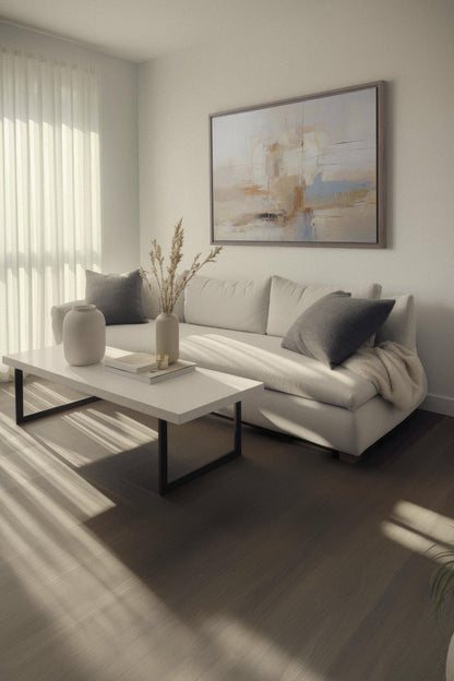 OLEKA CANVAS - VIVID ECHOES, Oeuvre sur toile étirée, encadré Brun Chêne