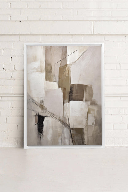 OLEKA CANVAS - MUTED PALETTE, Oeuvre sur toile étirée, encadré Blanc