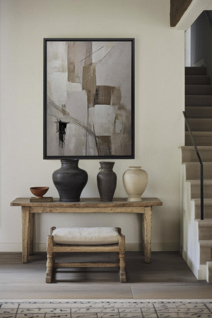 OLEKA CANVAS - MUTED PALETTE, Oeuvre sur toile étirée, encadré Noir