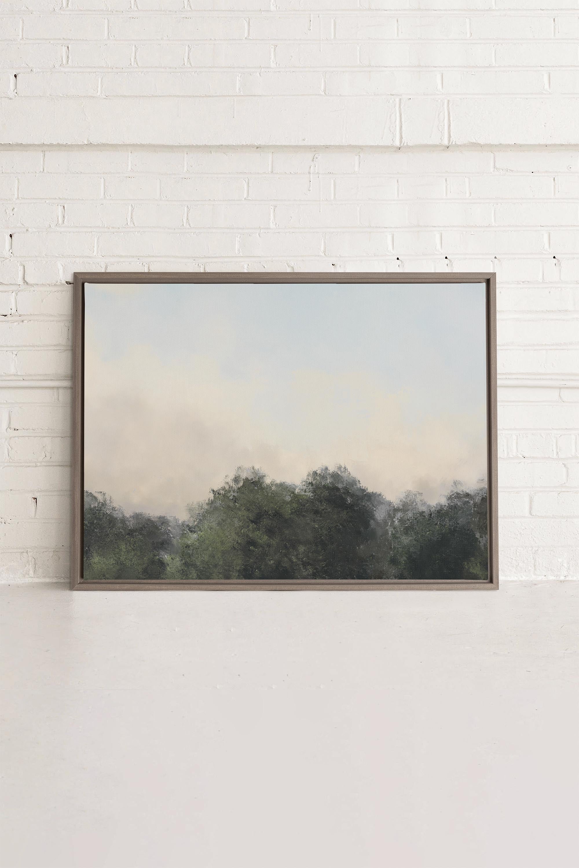 OLEKA CANVAS - DAWN II, Oeuvre sur toile étirée, encadré Brun Chêne