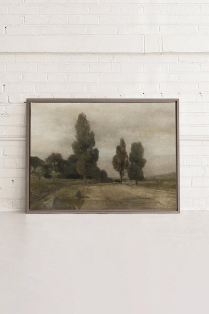 OLEKA CANVAS - PASTURE, Oeuvre sur toile étirée, encadré Brun Chêne