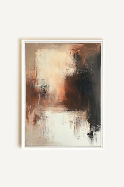 OLEKA CANVAS - MUTED FLAMES, Oeuvre sur toile étirée, encadré Blanc
