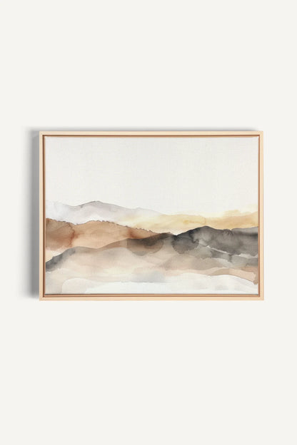 OLEKA CANVAS - MUTED LINES, Oeuvre sur toile étirée, encadré Naturel Clair