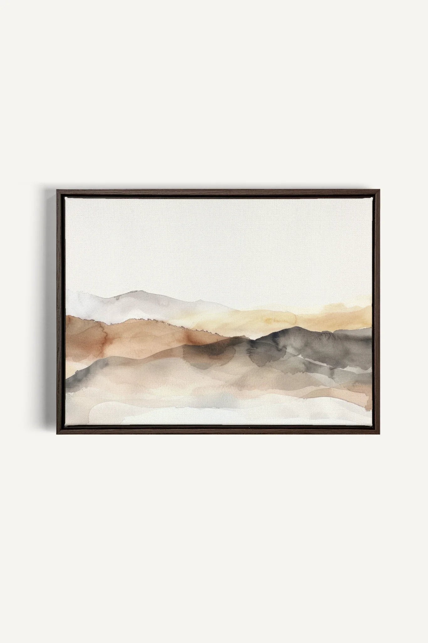 OLEKA CANVAS - MUTED LINES, Oeuvre sur toile étirée, encadré Brun Noyer