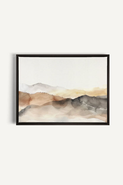 OLEKA CANVAS - MUTED LINES, Oeuvre sur toile étirée, encadré Noir