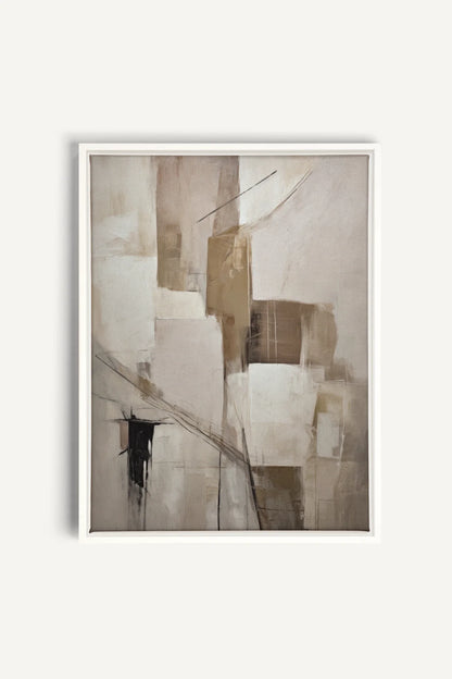 OLEKA CANVAS - MUTED PALETTE, Oeuvre sur toile étirée, encadré Blanc