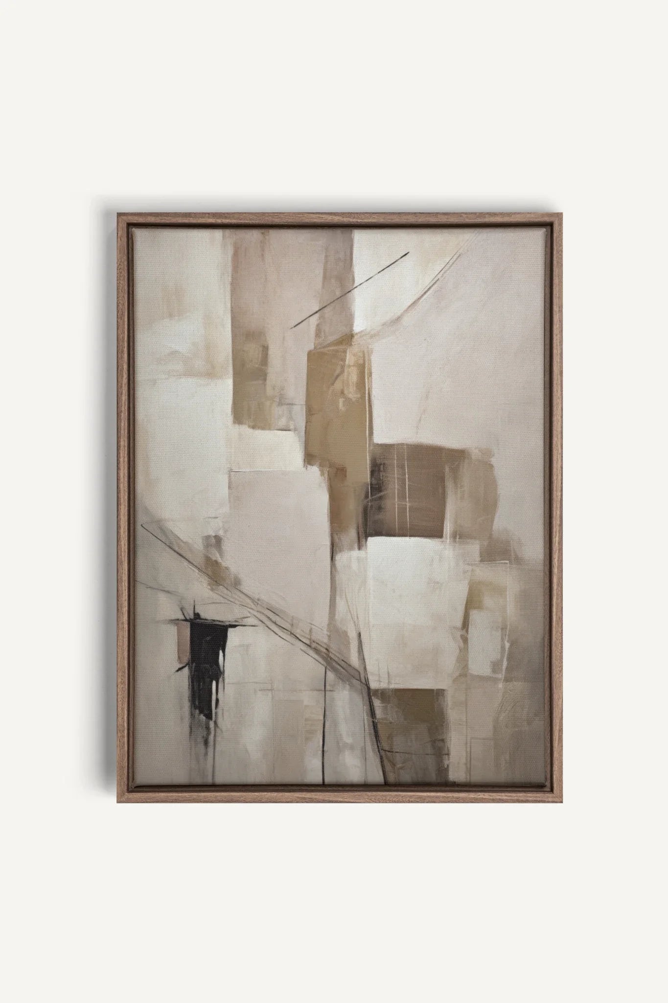 OLEKA CANVAS - MUTED PALETTE, Oeuvre sur toile étirée, encadré Brun Chêne